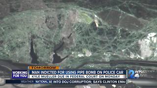 Man indicted for using pipe bomb on police car