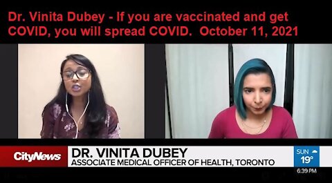 Dr. Vinita Dubey - Toronto MD - If You Are Vaccinated And You Get COVID You Spread COVID