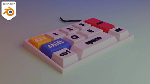 Low Poly Keyboard made in #blender