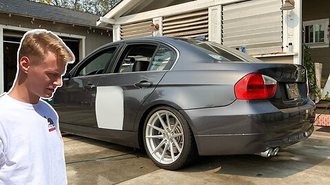 HIT AND RUN Busted His Door So He Decided On Wrap That Looks Like Paint! | BMW E90 Wrap Guide