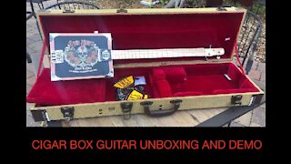 Unboxing Of A Cigar Box Guitar Made By LACE Music Products