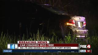 Driver escapes with minor injuries after crashing into tree