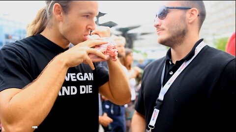 Eating Raw Goat Head @ Vegan Summer Festival | POLICE CALLED & BANNED | Berlin, Germany