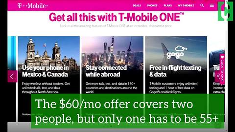 T-Mobile's great deal for people 55 and older!