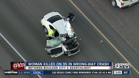 Woman killed in wrong-way crash on US 95