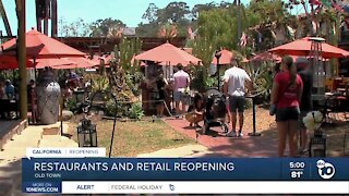 San Diego restaurants and retail reopening