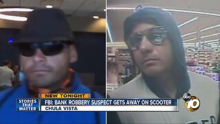 Suspected bank robber used scooter to get away, FBI says