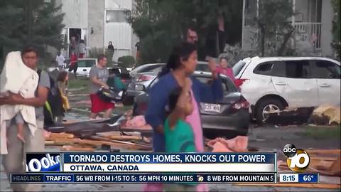 Tornado destroys homes, knocks out power in Ottawa, Canada
