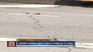 Drivers concerned over crack spanning four lanes of Tampa Road