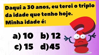 EQUAÇÃO DO PRIMEIRO GRAU E O PROBLEMA DAS IDADES | SOSMATH | @Professor Theago