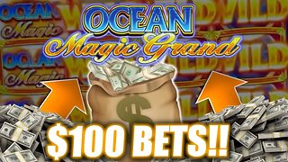 MASSIVE $100 A SPIN JACKPOTS on HIGH LIMIT OCEAN GRAND SLOT MACHINE