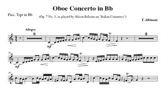 Albinoni Oboe Concerto in Bb - Alisom Balsom - PIccolo Trumpet in Bb