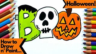 How to Draw and Paint the Word BOO Halloween Special