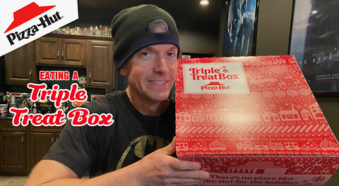 Eating a Pizza Hut Triple Treat Box