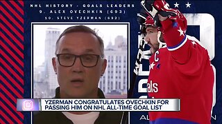 Steve Yzerman congratulates Alex Ovechkin, jokes about party
