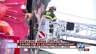 Catonsville restaurant severely damaged in 3-alarm fire