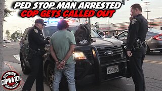 Ped Stop Man Arrested for Unknown Reason | Cop Called Out for Accosting @FREE TO STAY | Copwatch