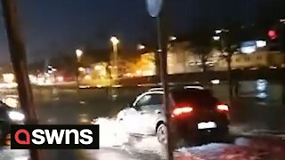 Storm Barra causes flooding in Cork, Ireland