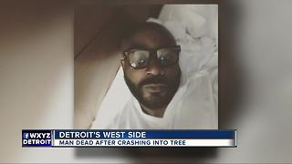 Man slams into tree on Detroit's west side, dies