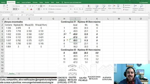 Exemplo de dimensionamento de pilar inclinado Eng Estrutural