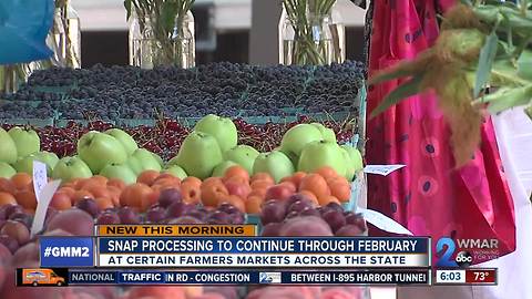 SNAP benefits to continue to be accepted at MD farmers markets
