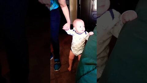 Cute Baby Learning How To Walk