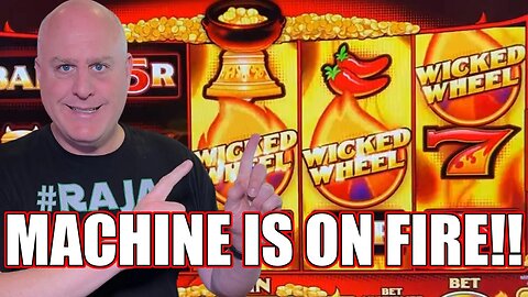 🔥 This Slot Machine is on Fire! 🔥 Massive Wicked Winnings III Five of a Kind Jackpot!