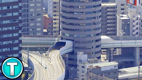 Highway Goes Through a Building in Japan | Gate Tower Building