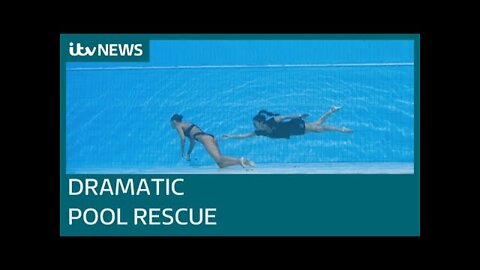 USA swimmer's coach rescues her from pool after fainting at world championships | ITV News