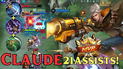 8 Kills + 21 Assists + MVP! Claude ATK Speed Build! | Mobile Legends | Mobile Legends: Bang Bang |