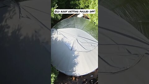 Our yurt roof gets replaced #yurt #homesteading #blueridgemountains #newroof #tinyhouse #yurtlife