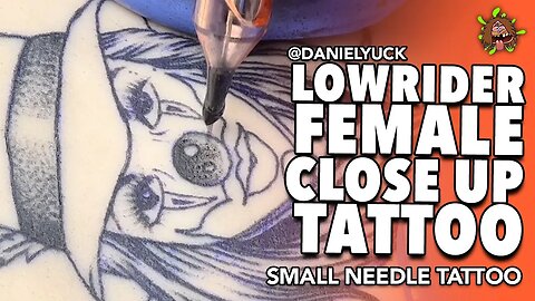 Lowrider Girl Close Up Tattoo