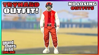Easy Red Joggers Invisible Torso Glitch Tryhard Modded Outfit (No Transfer) (GTA Online)