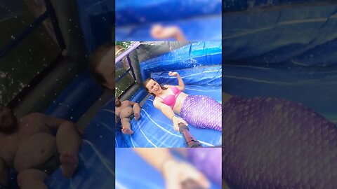 #shorts MERMAID PARTY | REAL MERMAID SHOWS UP AT OUR PARTY | MERMAID GOES DOWN WATERSLIDE | CIWTG