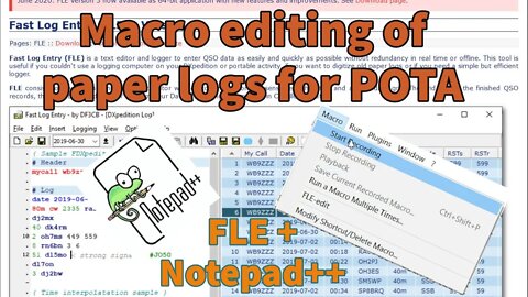 Entering paper logs for POTA with FLE and macro editing!