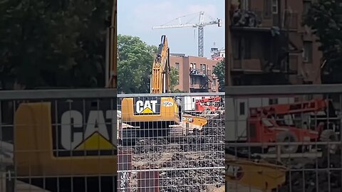 Construction trucks for upcoming Condos at de ´ Savane #viralvideo #montreal #traintravel #train