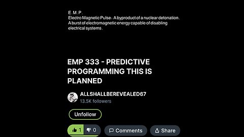 EMP 333 - PREDICTIVE PROGRAMMING THIS IS PLANNED