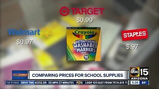 Comparing school supply prices