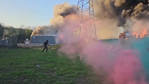 Antifa burning more private property and power line