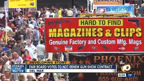 Del Mar Fairgrounds temporarily ends gun shows