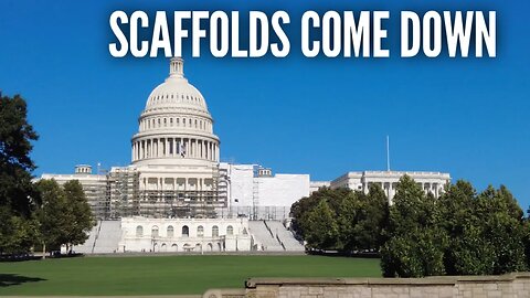 Scaffoldings coming down at the US Capitol on a quiet Sunday