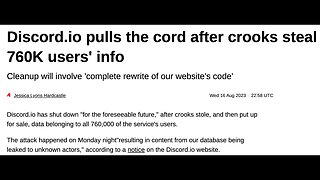 Discord io Pulls the Cord after Crooks Steal 760K Users (Info Note - NOT Discord.com!)