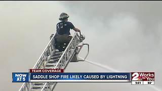 Washington County storm damage with downed trees, roof torn apart and a business hit by lightning