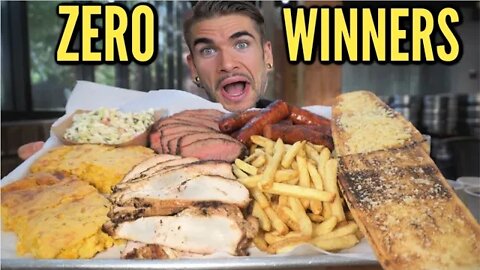 CALIFORNIA BBQ PLATTER CHALLENGE | Undefeated Food Challenge | Steak, Chicken, Sausage