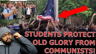 UNC Chapel Hill Students SING NATIONAL ANTHEM While PROTECTING American Flag From WOKE PROTESTORS!