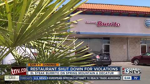 Restaurant shut down for violations