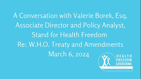 A conversation with Valerie Borek about the World Health Organization