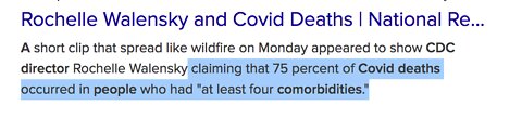 Ivermectin Doctor findings, CDC director #Walensky cv deaths and those with 4 comorbidities