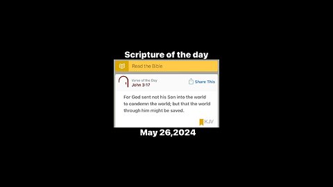 05/26/24 Scripture of the day