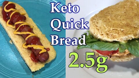 90 Second Keto Bread | Buns | Hotdog Buns | 2.5g Net Carbs